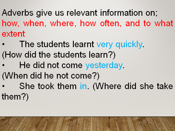 What are Adverbs?